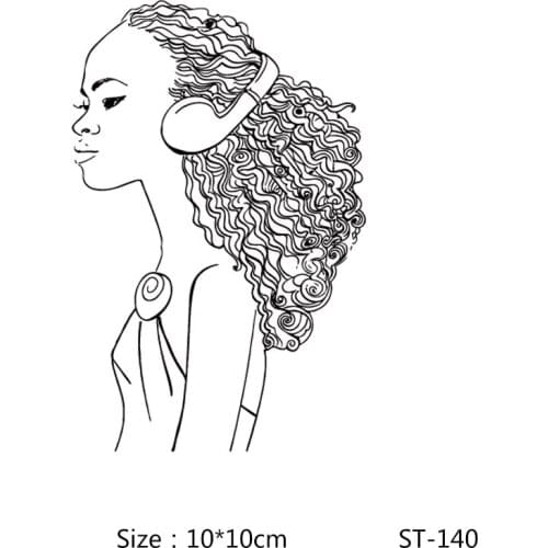 AZSG Pretty African Girl Clear Stamps/Seals For DIY Scrapbooking/Card Making/Album Decorative Silicone Stamp Crafts