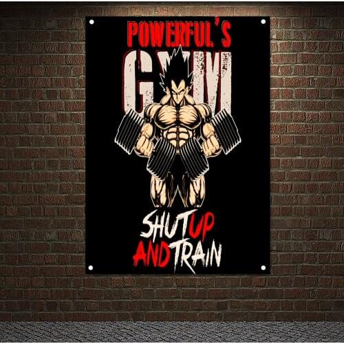 Stadium Gym Decor Man Body Building Banner Flag Fitness Workout Mural Canvas Painting Wall Art Muscular Hunk Poster Wallpapers