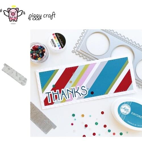 Piggy Craft metal cutting dies cut die mold New Thanks letter Scrapbook paper craft knife mould blade punch stencils dies