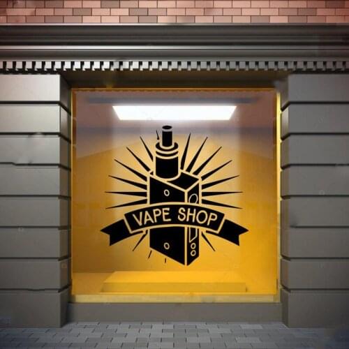 Vinyl electronic cigarette Shop Window Wall Decal Vaping Vape Store Logo Sticker waterproof home decoration Decals HY1097