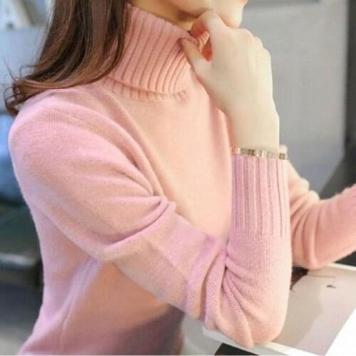 Woman Sweaters Chandails Autumn and Winter Turtleneck Sweater Slim-Fit Long-Sleeved Sweater Womens Top