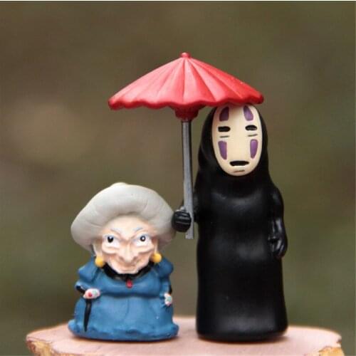 Hayao Miyazaki Umbrella No face man Grandma Qian Figure Dolls For Kids Gift Home Decro
