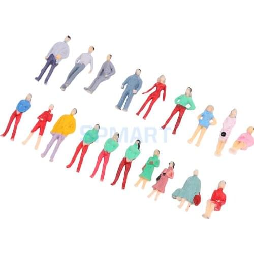 1/75 Painted Passenger Figure Train Scene Building Layout for Park Landscape