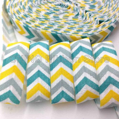 10 yards 5/8" Arrow Print Fold Over Elastic Chevron Hair Tie FOE Ribbon DIY Hair Accessories Elastic Webbing Wristband Bracelet
