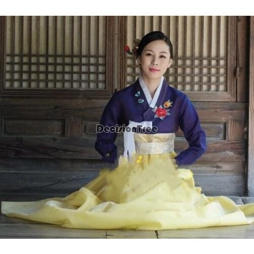 2021 women hanbok dress traditional korean clothing retro court stage performance clothing ancient korea wedding dance dress