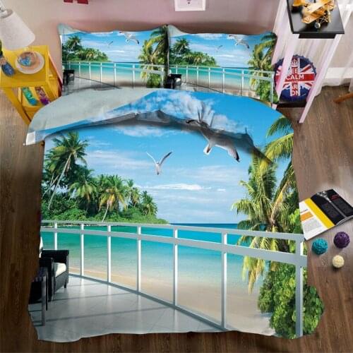 New Malaysia scenery painting 3D Bedding set cover bed sheet duvet cover sets housse de couette 4pcs