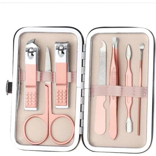 7pcs/set New Nail Clippers Pedicure Set Portable Travel Hygiene Kit Stainless Steel Nail Cutter Manicure Tool Set Women Men