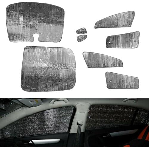 8pcs/Set Silver Car Aluminum Foil Front Rear Side Window Sun Visor Shade Shield Fit for Tesla Model 3 2017 2018 2019