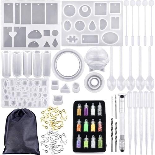 83Pcs Crystal Epoxy Resin Mold Geometric Irregular Earrings Bracelet Pendant Casting Mould Handmade DIY Crafts Jewelry Making