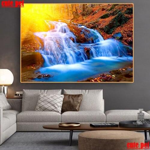 5D Embroidery Autumn Landscape New Diamond painting cross stitch 3d puzzle Diy Diamond Square mosaic full Drill home decor