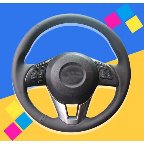 Auto Braid On The Steering Wheel Cover for Mazda 3 Axela Mazda 6 Atenza Mazda 2 CX-3 CX-5 Scion iA 2016 DIY Car Braiding Covers