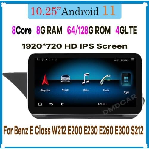 10.25" 8Core CPU 8G RAM Android 10 Car Radio GPS Multimedia Player for Mercedes Benz E Coupe C207 E207 2009-2015 CarPlay Stereo