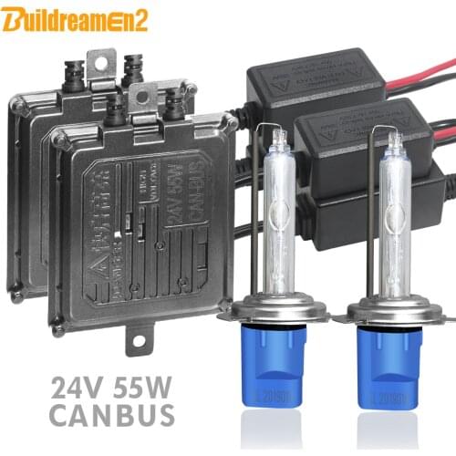 Buildreamen2 Truck Trailer Light Headlamp 24V Canbus AC HID Xenon Light KIT 55W 10000LM H1 H3 H7 H11 9005 9006 Car Headlight