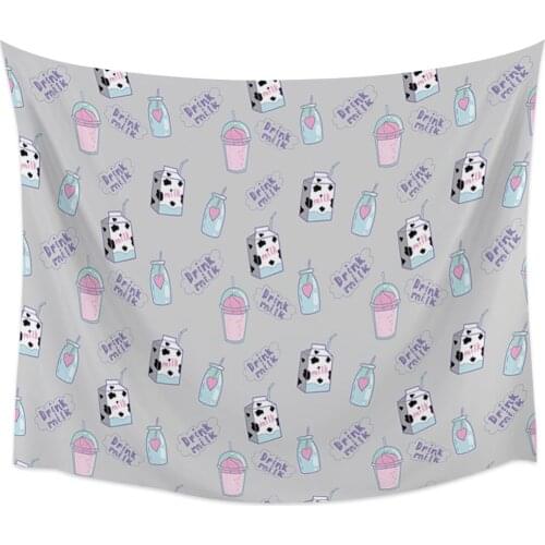 Bottle Cute Milk Wall Tapestry Home Wall Decor Tapestry Cover Beach Towel Picnic Mat Yoga Mat