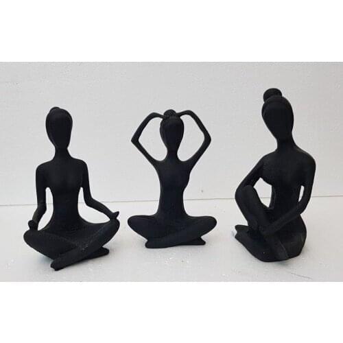 EU HOME DECORATION AROSE YOGA MAKES TRIPLE TRINKET BLACK COLOR HOME OFFICE DECOR