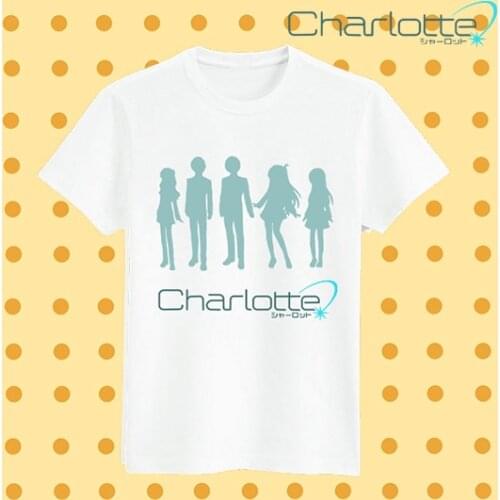 Japanese Anime Charlotte Cosplay T Shirt Cartoon Tomori Nao Printed Summer T-Shirt Casual Top Tee tshirt Halloween Costume