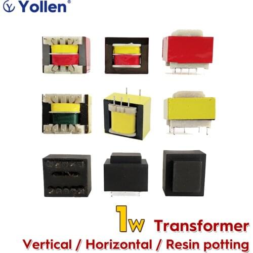 PIN Type 1W Power Transformer 1VA Voltage 220V to 6V/9V/12V/24V circuit board DIY Vertical/Horizontal type/Resin potting type EI