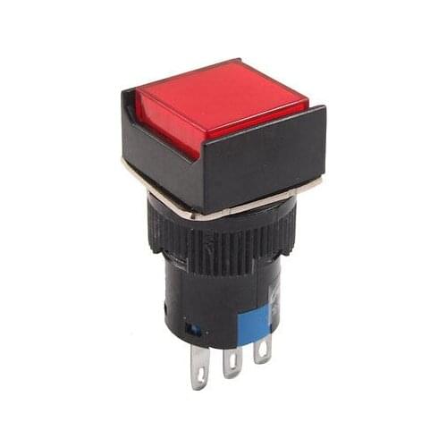 Red Square Momentary AC 3A/250V DC 5A/30V Pushbutton Switch