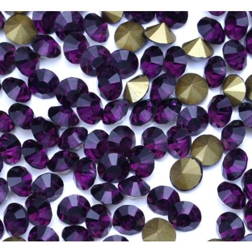 MHS.SUN Amethyst Purple Color Pointback Crytal Rhinestones DIY Loose Crystal Stones For Wedding/Garment Decoration Hand Craft