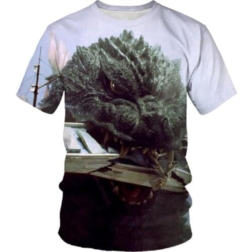 3D Printing Monster Pattern Mens T-Shirt Sports and Leisure T-Shirt Round Neck Short-Sleeved Shirt Fashion Couple Outfit