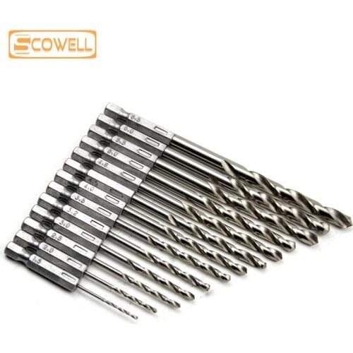 30% Off 13PC 1/4" Hex Shank HSS Twist Drill Bit Set for Wood Metal Power Tools Drill Accessories with Drill Bits 1.5mm - 6.5mm