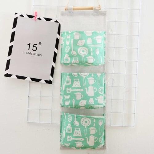 Wall Hanging Storage Bag, Over The Door Organizer, 3 Pockets Hanging Storage Bag for Home Bedroom
