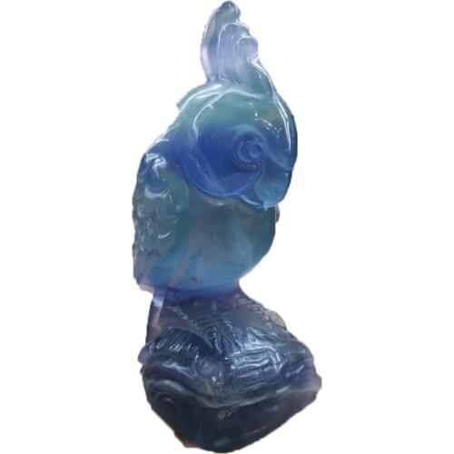 Natural Crystal Handcarved Fluorite Parakeet Healing Reiki Restored Demagnetization Mineral Quartz Home Wedding