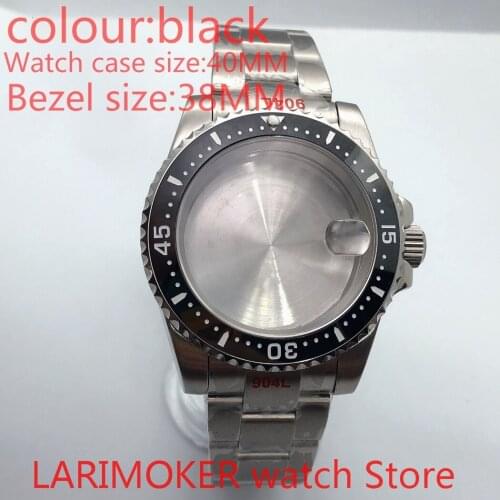 NH35 NH36 suitable Miyota 8215 40mm sapphire glass and 904L stainless steel case seals the bottom cover,rotating bezel can black