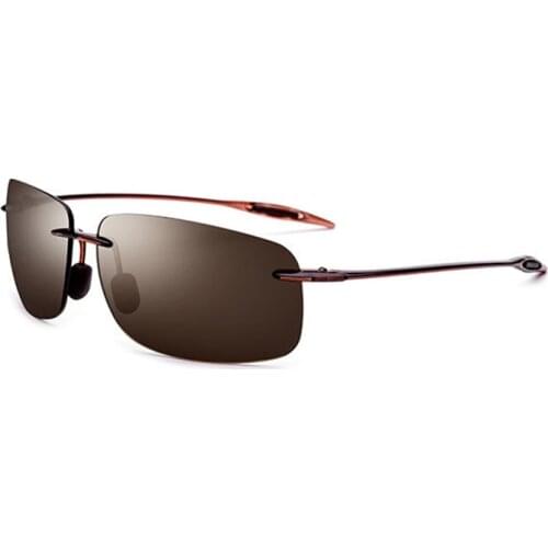 New 2019 TR90 Rimless Square Sunglasses Men Ultralight High Quality Mirrored Driver Spectacles for Women Nylon Lens Send Box D5