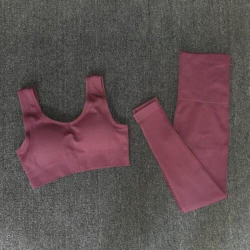 New 2PCS Seamless Yoga Suit Women Gym Fitness Clothing High Waist Leggings Bra Yoga Set Training Sport workout Sportswear
