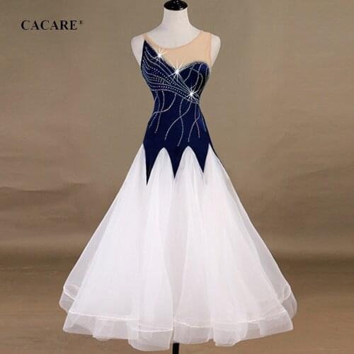Ballroom Waltz Dress Dance Competition Dresses Standard Dancing Wear Costume Outfit Latin Customize D0548 Sheer Hem Rhinestones