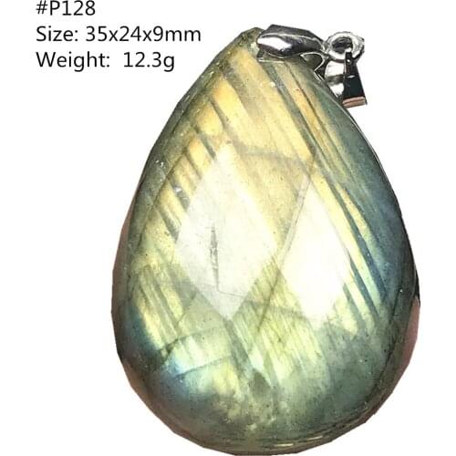 Real Natural Blue Yelow Light Labradorite Pendant For Woman Man Crystal Moonstone Beads Reiki Water Drop Gemstone Jewelry AAAAA