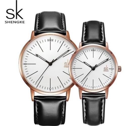 Shengke Couple Watch Men Women Watches Simple Quartz Reloj High Quality Relogio Masculino Business Clock Unisex Lover Watch Saat