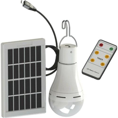 Solar Powered Shed Light Bulb LED Portable Hang Up 9W Lamp Hooking Chicken Coop