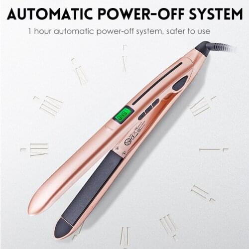 Dry Wet Electric Digital Curler and Straightener Hair Automatic Curling Iron Style Tools Ceramic Temperature Control Wave Hair