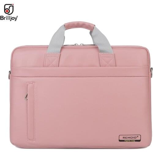 Woman Men Handbag PU Laptop Bag 14 15 inch Notebook Business Travel Computer Briefcase Shoulder Sleeve Bag For Macbook 13 15 HP