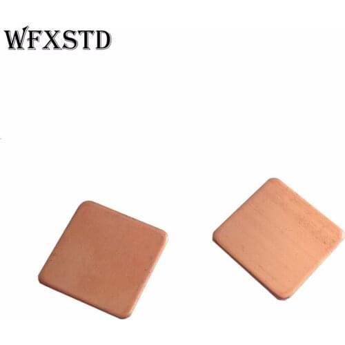 100pcs 15*15*1.2mm New Rounded Graphics Copper Notebook CPU Thermal Pad Cooling Red Copper