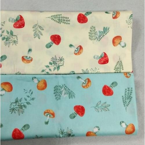 50x160cm Yellow Blue Mushroom Printed 100% Cotton Fabric Fabric Patchwork baby cloth apparel dress quilting home decor