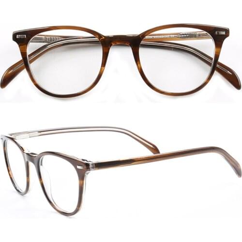 Women Round Fashion Glasses Frames Men Tortoise Optical Eyeglass Frames Acetate Vintage Popular Black Brown Prescription Eyewear