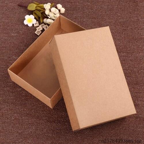100pcs Large Packaging Box Kraft Cardboard Gift Boxes Underwear Box Socks 28x18x8cm