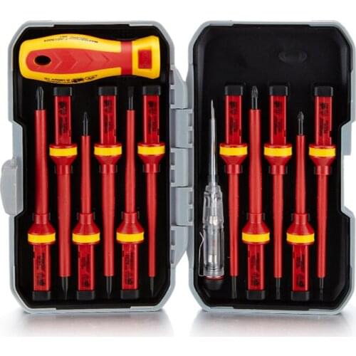 1000v 13pcs screwdriver set Insulated Screwdrivers Sets with Magnetic Slotted Torx Bits Impact Electrician Repair Tools Kit