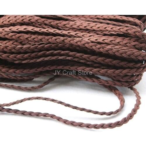 12yard/lot soft Coffee leather Faux suede lace Flait cord rope string bracelet necklace craft gift diy strap