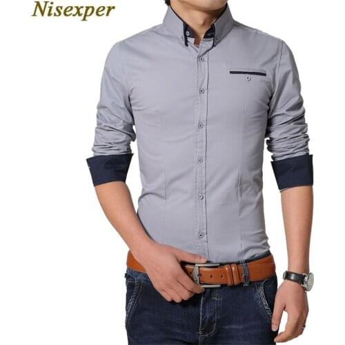 2020 New Autumn Men Dress Shirt Fashion Mens Shirt Slim Fit Mens Long Sleeve Shirts Casual Male Social Shirt Plus Size M-5XL