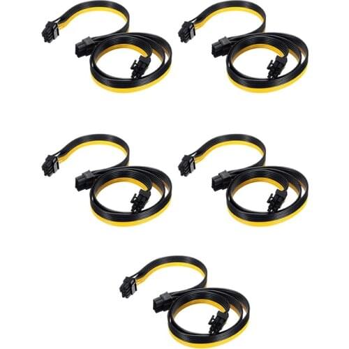 5Pcs ATX 8 Pin Male to Dual PCIe 8(6+2) Pin Male Power Adapter Cable Only for Corsair Modular Power Supply 60cm+20cm