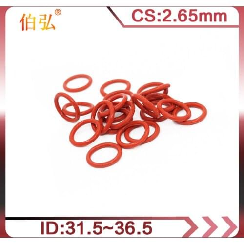 5PCS/lot Red Silicon O-Ring Silicone/VMQ CS2.65mm ID31.5/32.5/33.5/34.5/35.5/36.5mm Rubber O Ring Seal Gasket Rings Washer