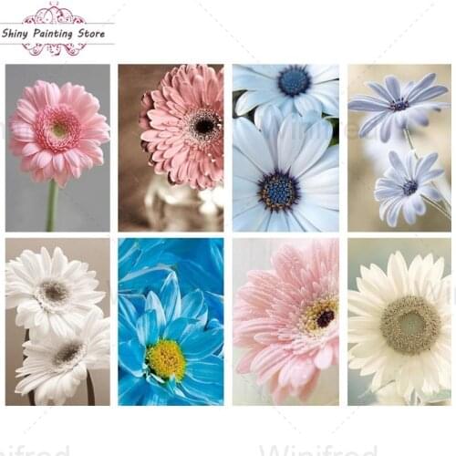 5D DIY Diamond Painting Daisy Flowers Small Fresh Picture Cross Stitch Kit Mosaic Full Drill Diamond Embroidery Home Decoration