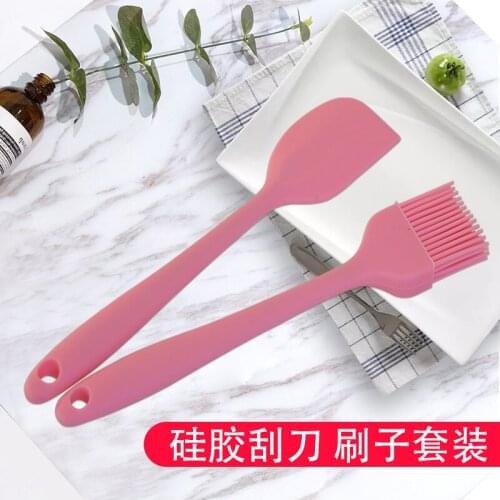 One-piece silicone scraper Silicone brush set high temperature brush spatula scraper barbecue tool
