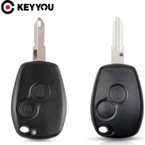 KEYYOU 2 Button Remote Car Key Case Shell For Renault Megane Modus Espace Laguna Duster Logan Clio Kango For NISSAN ALMERA