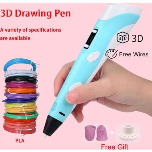 Kids 3D Pen LCD Screen Drawing Pen Compatible with PLA Filament Toys for Children Christmas Birthday Gift