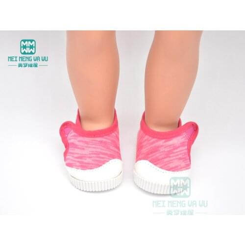 Baby doll shoes for 17inch 43cm baby doll accessories and 18inch American' doll pink knit casual shoes